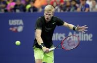 NEW YORK, NY - SEPTEMBER 04:  Kyle Edmund of Great Britain hits a return in his match against Novak Djokovic of Serbia on Day Seven of the 2016 US Open at the USTA Billie Jean King National Tennis Center on September 4, 2016 in the Flushing neighborhood of the Queens borough of New York City.  (Photo by Andy Lyons/Getty Images)